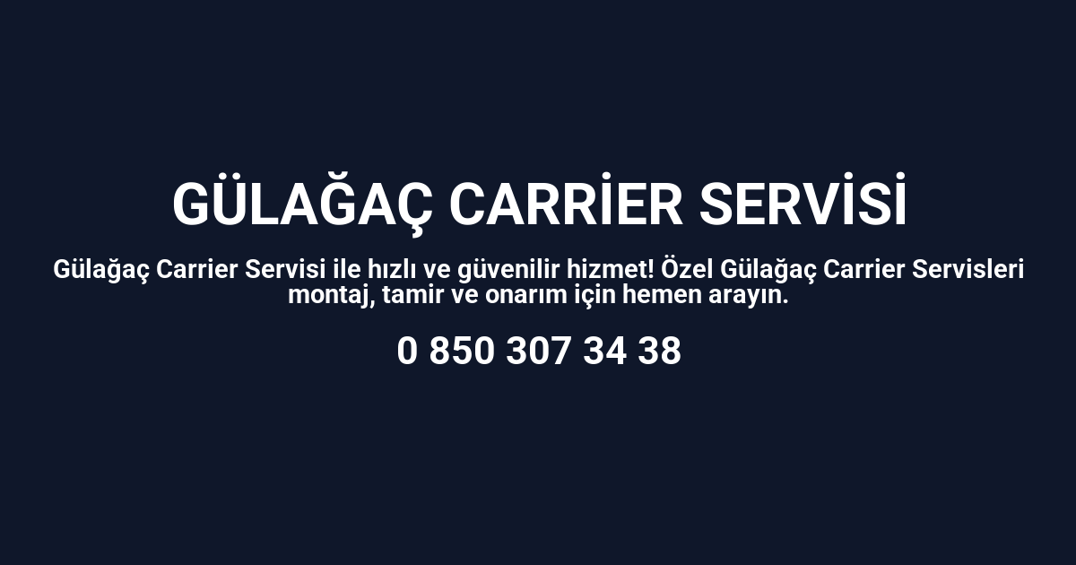 Gülağaç Carrier Servisi
